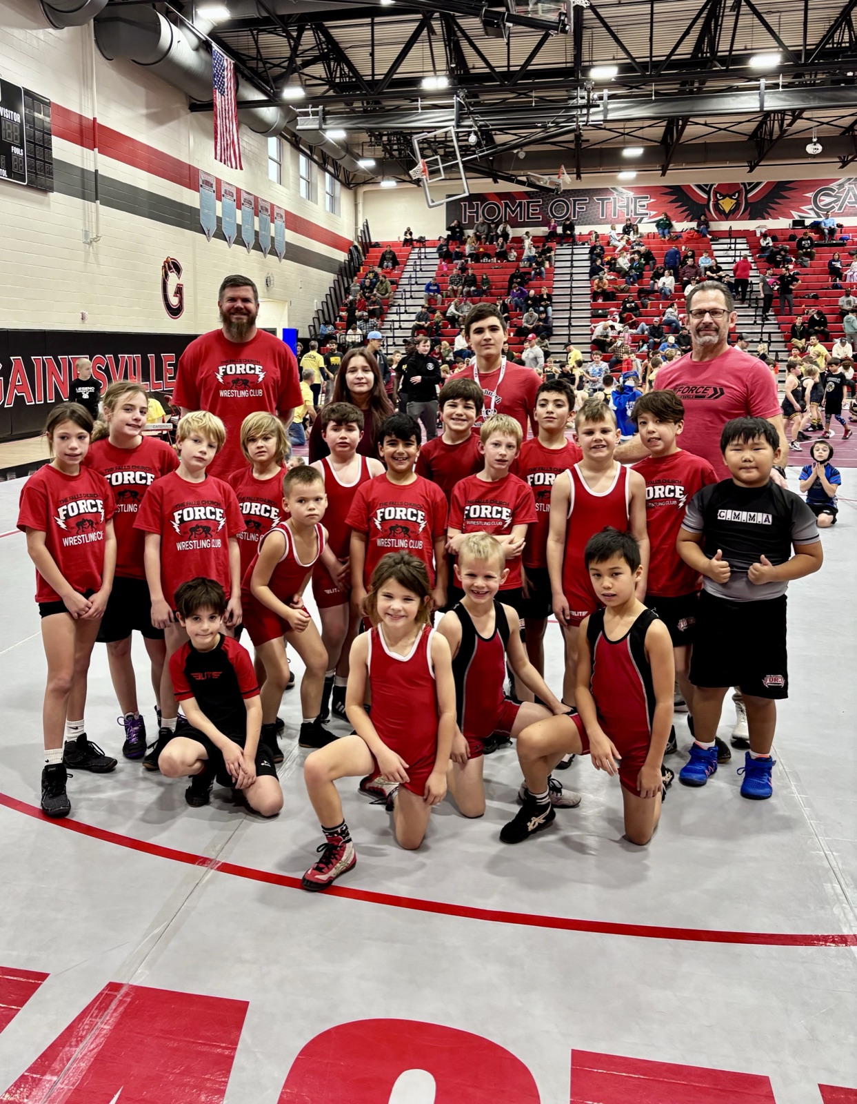 Team at a wrestling tournament